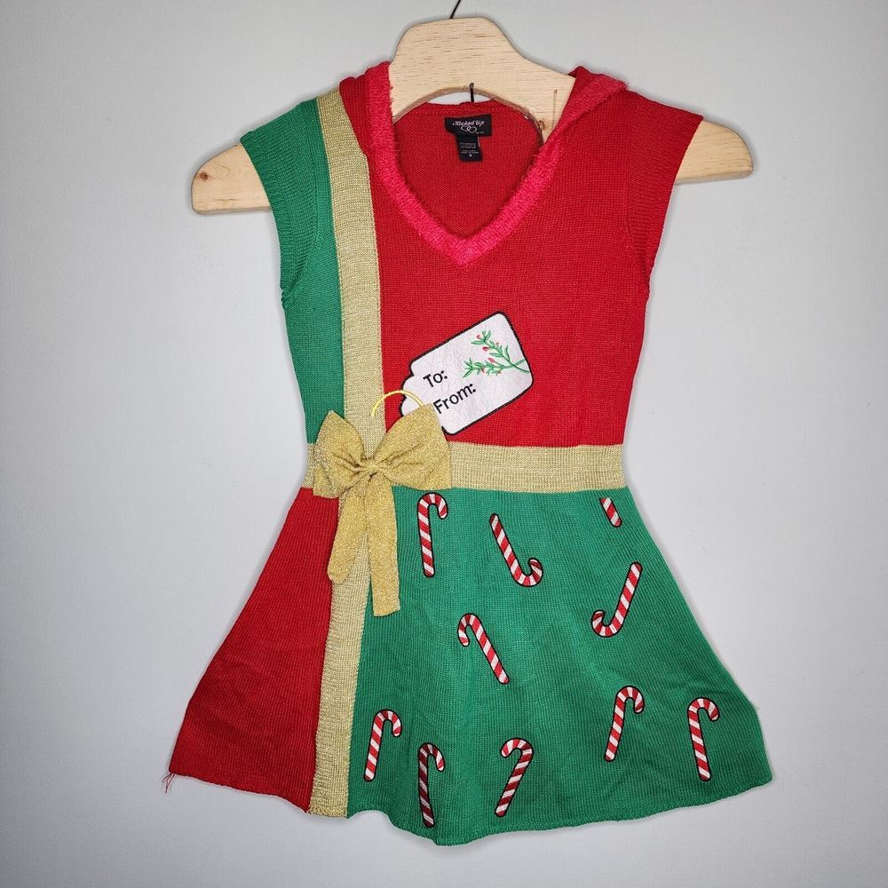 HOOKED UP‎ LADIES SIZE M JUMPER DRESS HOODIE PULLOVER CHRISTMAS PARTY